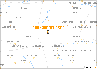 map of Champagné-le-Sec