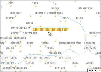 map of Champagne-Mouton