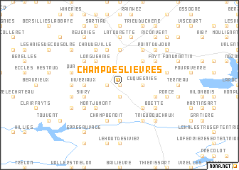 map of Champ des Lièvres