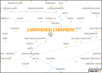 map of Champigneul-Champagne