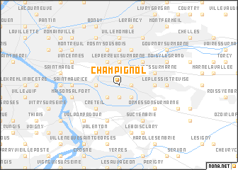 map of Champignol