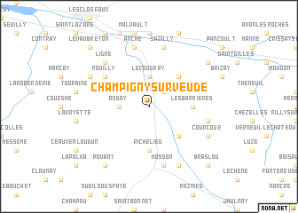 map of Champigny-sur-Veude