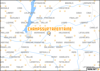 map of Champs-sur-Tarentaine