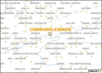 map of Champvans-lès-Baume