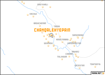 map of Cham Qal‘eh-ye Pā\