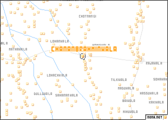map of Chanan Brahminwāla