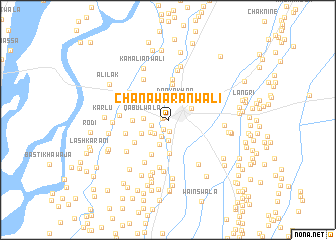 map of Chanāwarānwāli