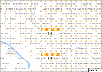 map of Chāndpur