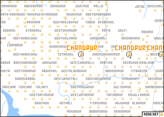 map of Chāndpur