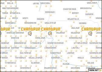 map of Chāndpur