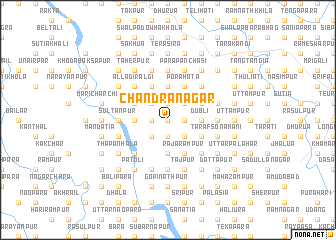 map of Chāndrānagar