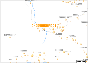 map of Chārbāgh Fort