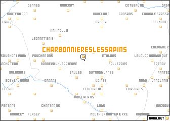 map of Charbonnières-les-Sapins