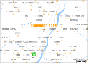 map of Charbonnières