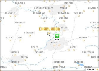 map of Charlwood