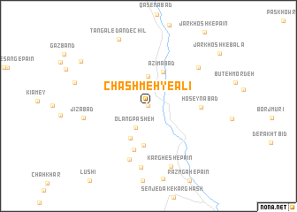 map of Chashmeh-ye ‘Alī