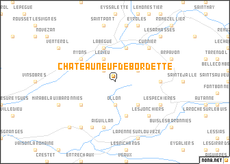 map of Châteauneuf-de-Bordette