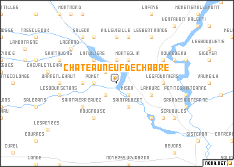 map of Châteauneuf-de-Châbre