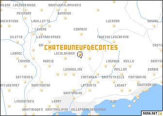 map of Châteauneuf-de-Contes