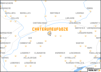 map of Châteauneuf-dʼOze