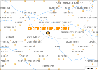 map of Châteauneuf-la-Forêt