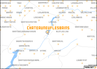 map of Châteauneuf-les-Bains