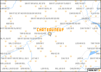map of Châteauneuf