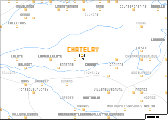 map of Châtelay