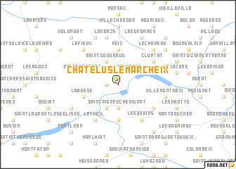 map of Châtelus-le-Marcheix