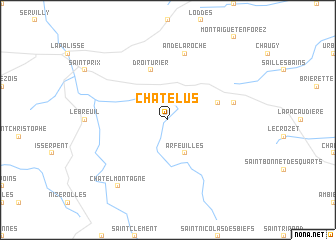 map of Châtelus