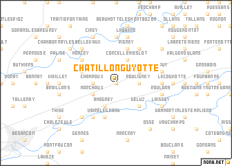 map of Châtillon-Guyotte