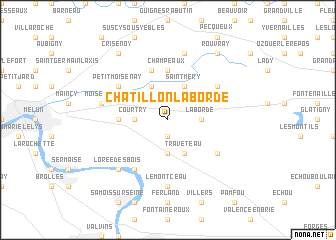 map of Châtillon-la-Borde