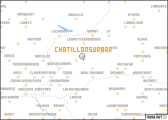 map of Châtillon-sur-Bar