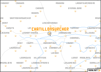 map of Châtillon-sur-Cher