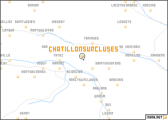 map of Châtillon-sur-Cluses