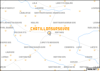 map of Châtillon-sur-Sèvre