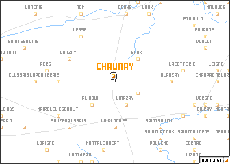 map of Chaunay