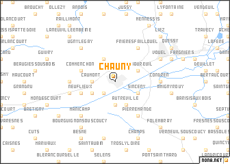map of Chauny