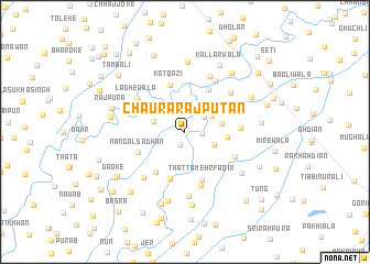 map of Chaura Rajputān