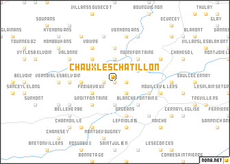 map of Chaux-lès-Châtillon