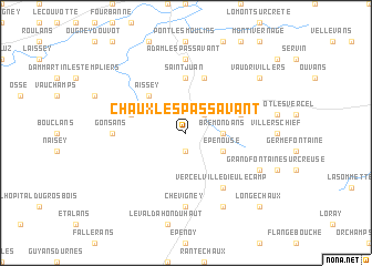 map of Chaux-lès-Passavant