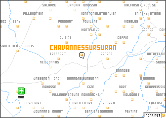 map of Chavannes-sur-Suran
