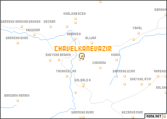 map of Chāvelkān-e Vazīr