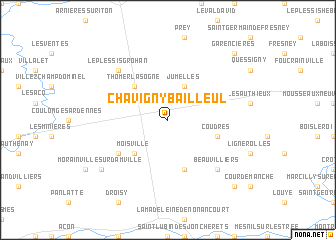 map of Chavigny-Bailleul