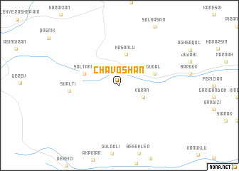 map of Chāvoshān