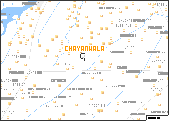 map of Chāyānwāla