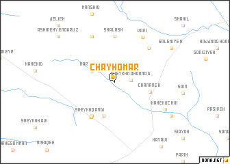 map of Chāy Ḩomar