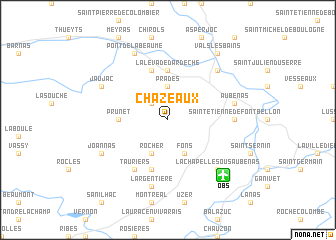 map of Chazeaux
