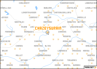 map of Chazey-sur-Ain