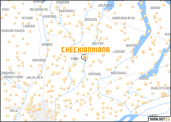 map of Chechiān Miāna
